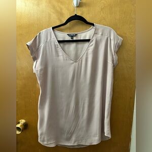 Express Women's Blouse - Soft Pink V-Neck